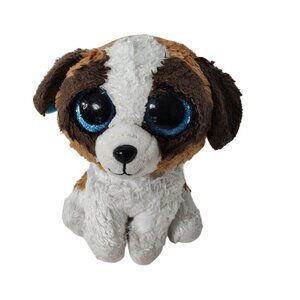 TySilk Beanie Babies Duke Dog Plush Stuffed Animal Glitter Eyes SCRATCHED EYES